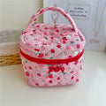 Hello Kitty Cartoon Printed Cotton Embroidered Makeup Bag Large Capacity Dormitory Cosmetics Travel Storage Bag  Present