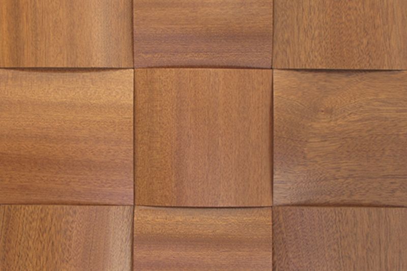 Sapele Big Straw Mesh-mounted Wood Mosaic Wall Tile - Livfloors Collection