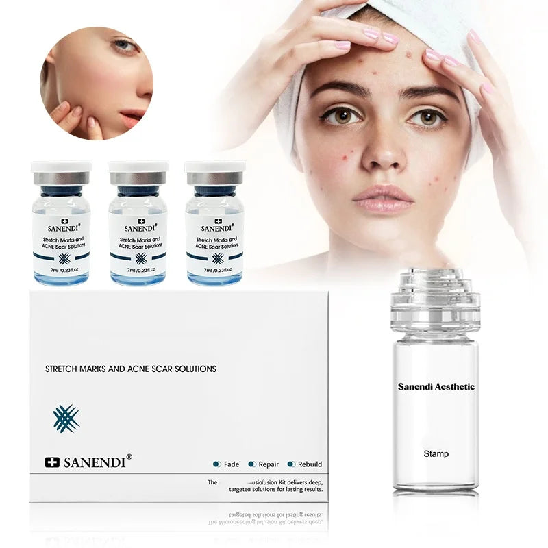 3 in 1 Micro-Infusion System for Eye & Face 0.05mm Stamp Hyaluronic Acid & Collagen Peptide Serum Firmer Home Skin Care 1Month