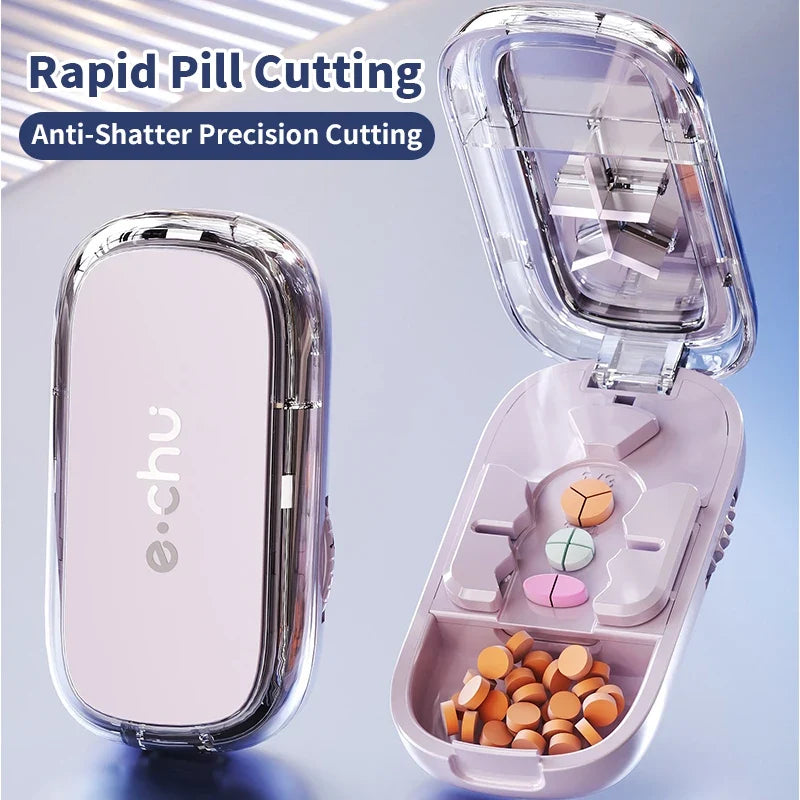 3in1 Medicine Cutter Precise Cutting Into Half / Third / Quarter Drug Divider Organizer Portable Tablet Splitting Pills Splitter