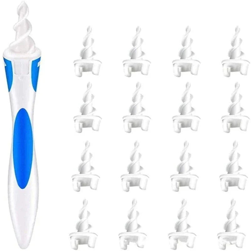 Ear Cleaner Ear Wax Remover Tool Soft Silicone 16 Replacement Tips Spiral Earwax Cleaner Ear Cleaning Health Care Tools Ear pick