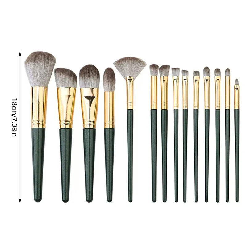 14Pcs Soft Cosmetic Makeup Brush Set Eyeshadow Eyebrow Highlight Lip Brushes Multifunctional For Face Eye Makeup Beginner Tools