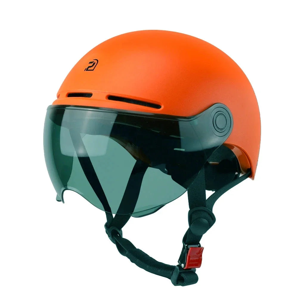 Cycling Helmet with Integrated Goggles and Ear Protection