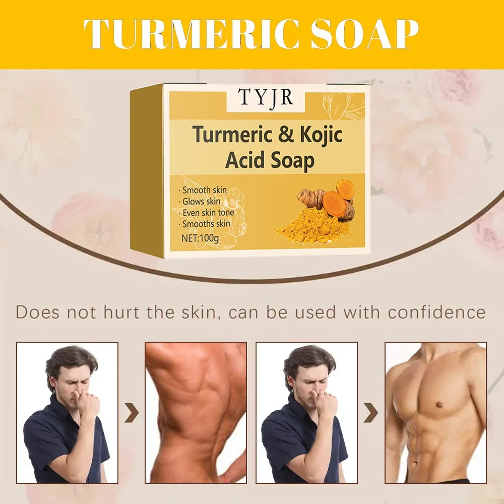 Ginger soap for cleansing, anti-acne, whitening and brightening the face, removing acne and fading dark spots, turmeric soap