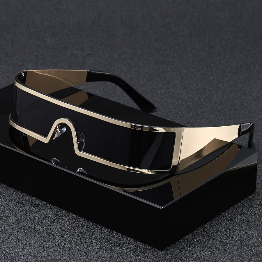 High-end Cyberpunk Style Men's Glasses, Fashionable Design with Future Tech Narrow Frames, Suitable for Parties and Gift-Giving