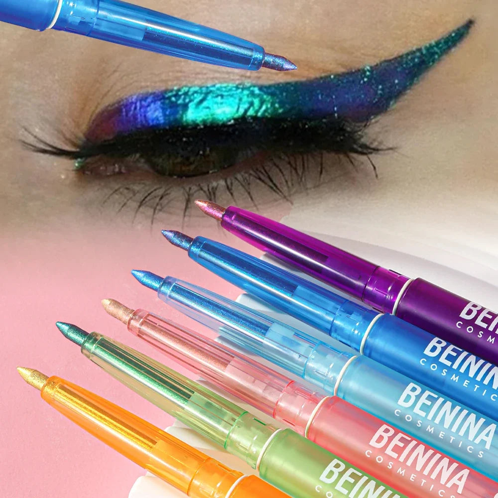 6 Colors Chameleons Eyeliner Pearl Metallic Gloss Shiny Eyeshadow Glitter Liner Multi Chrome Color Aurora Chaning Eye Makeup