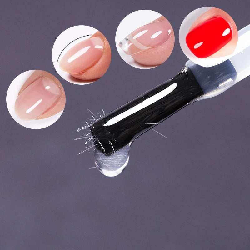 AWStorG 15ML Fiber Rubber Base Gel For Broken Nail Repaired Fiberglass Clear Quick Building Soak Off  UV Construction Gel
