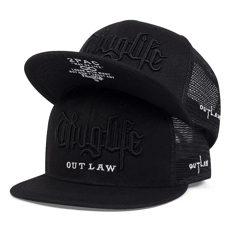 Thug Life Embroidery Snapback Baseball Cap for Streetwear Style