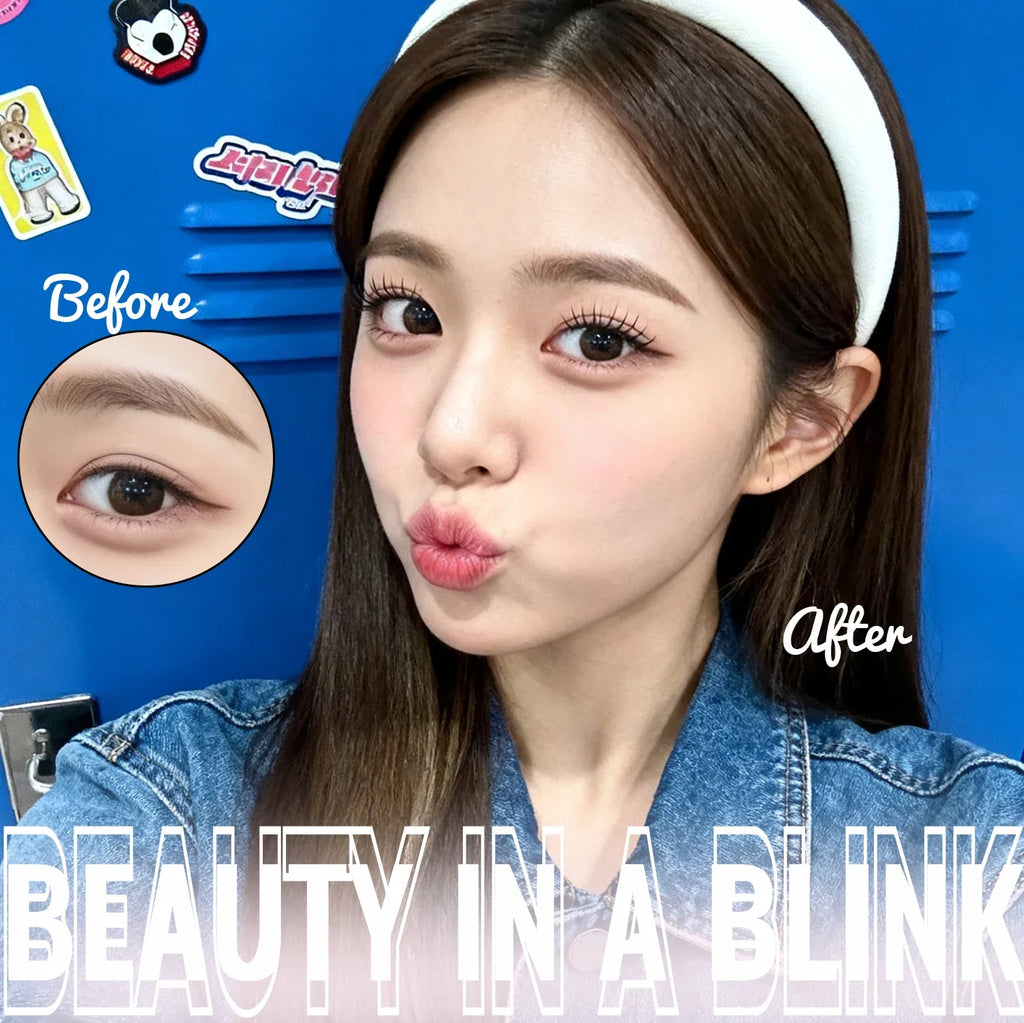 Korean Stylish Self-Adhesive False Eyelashes K-pop Inspired Fluffy Clustered Slender Comic Design for Everyday Use