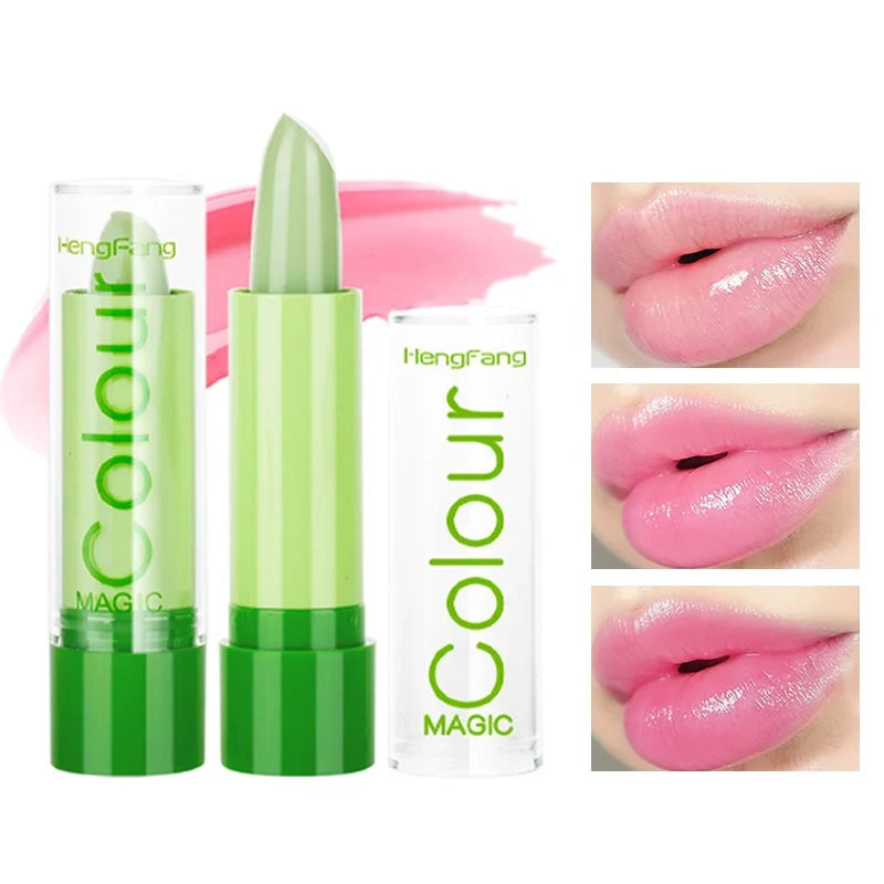 1Pc Moisturizing Aloe Color Changing Lipstick Long Term Moisturizing and Hydrating Lipstick Lip Color Lip Care