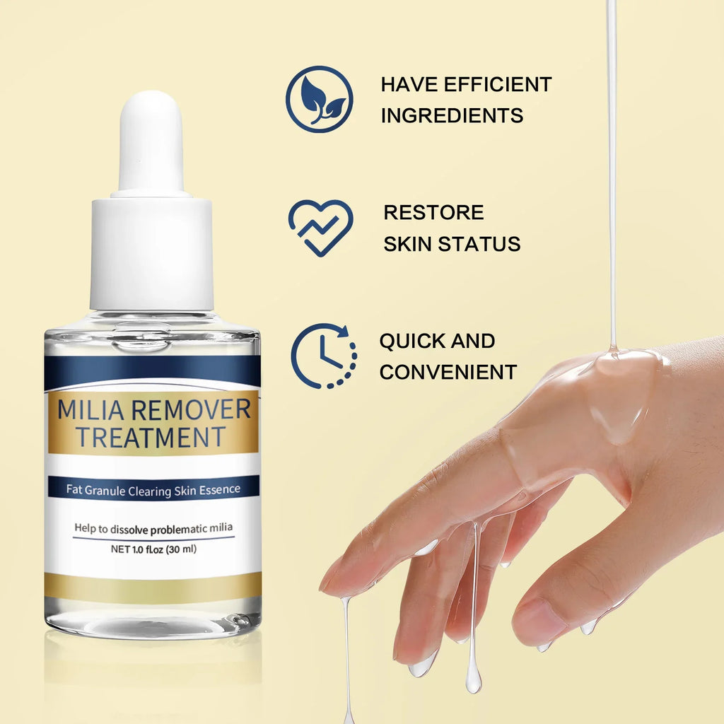 Milia Remover Essence Treatment Fat Granule Clearing Skin Hyaluronic Acid Deep Hydration and Gentle Exfoliation Hydrates Smooths