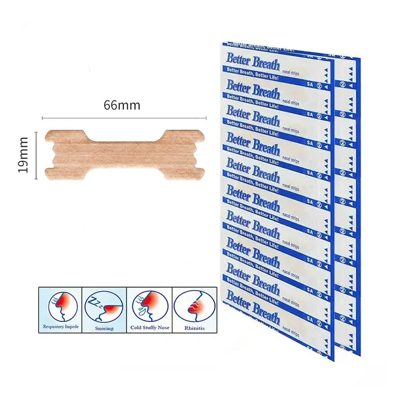 Breathable Ventilation Nasal Strips for Snoring Aid Right Aid Sleeping Nose Patch Physical Expansion Pads for Better Airflow