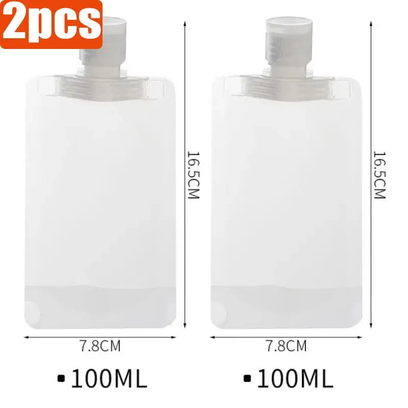 1/6pcs 30/50/100ml Lotion Dispenser Bag Travel Storage Bag Shampoo Liquid Cosmetics Storage Reusable Leak Proof Refillable Bag