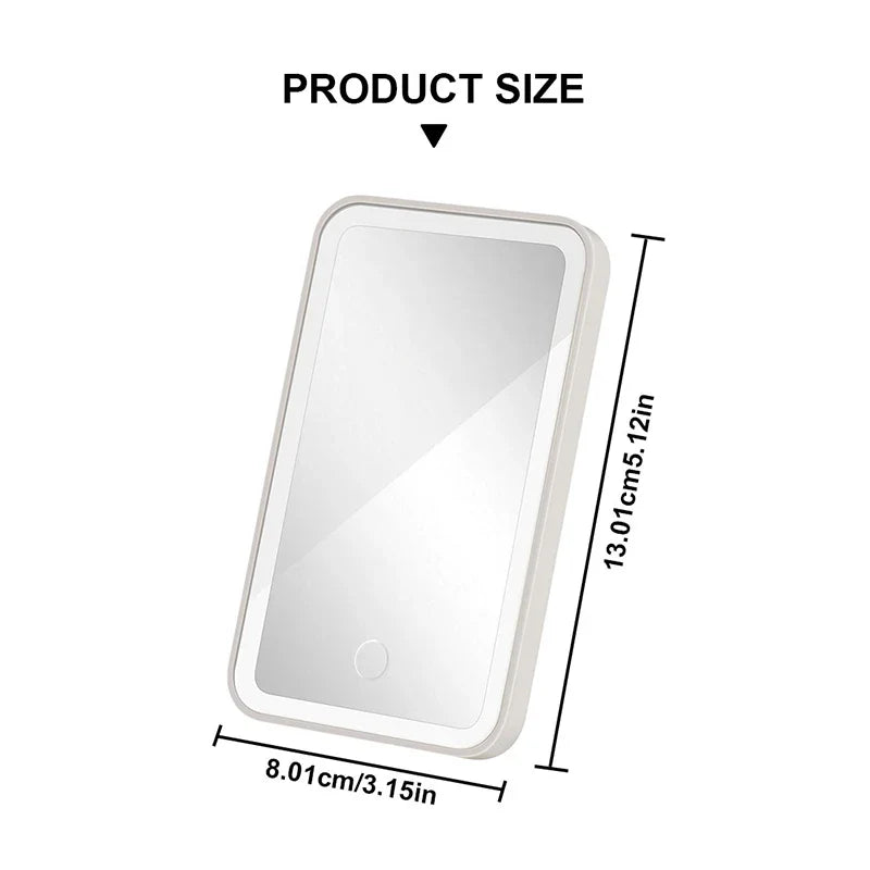 SEAMETAL Car Interior Mirrors Sun Visor Plate LED Makeup Mirror for Girls Women Rechargeable Fill Light Universal Vanity Mirror