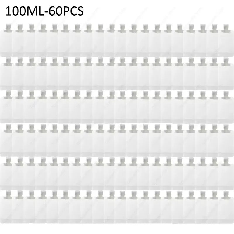 10-60pcs Refillable Packaging Bags Travel Essentials Lotion Cosmetics Shampoo Shower Gel Portable Bags Makeup Fluid Bottles