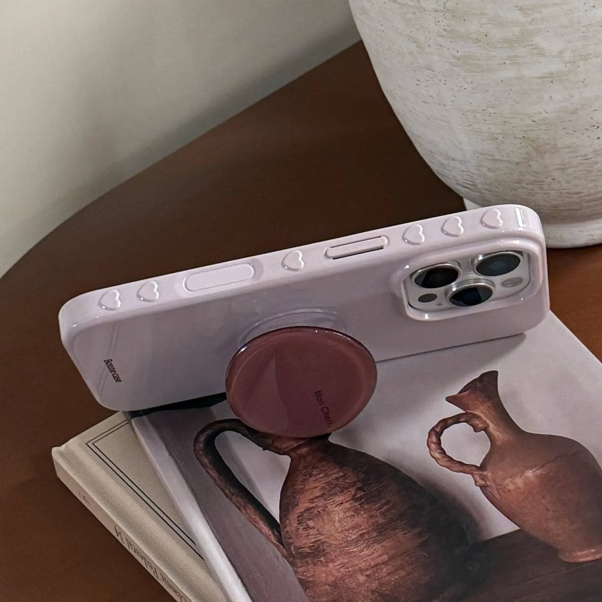 Korean Style Simple Solid Colors With Bracket Soft Phone Case For iPhone