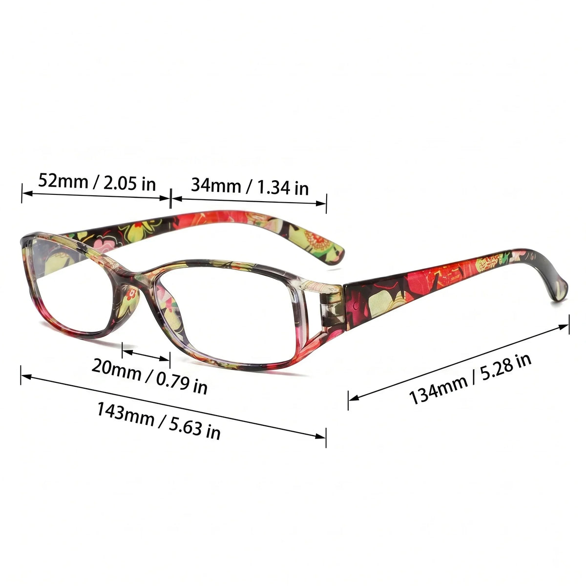 4 Pairs of Printed Reading Glasses Set for Women, Anti Blue Light Reading Multi Color Portable Reading Glasses