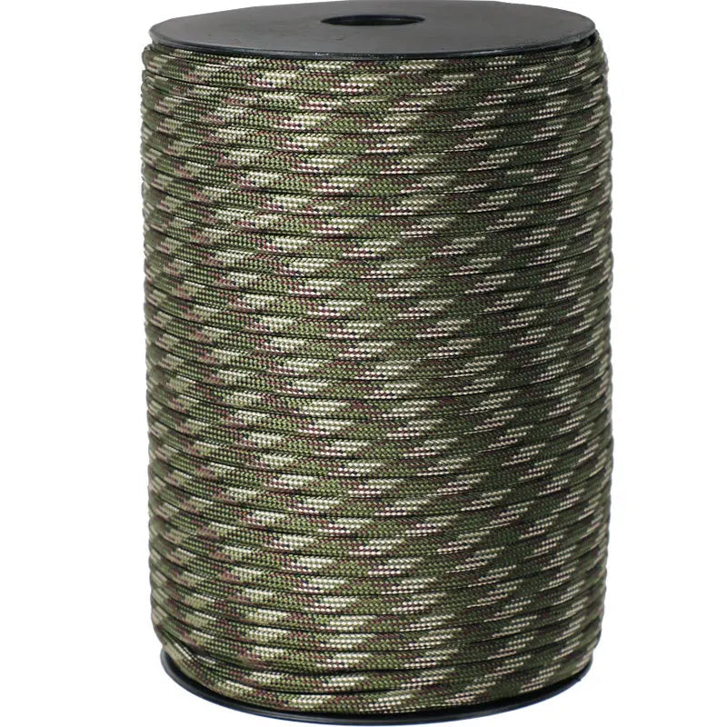 100/50M 550 Military Standard 9-Core Paracord Rope 4mm Outdoor Parachute Cord Survival Umbrella Tent Lanyard Strap Clothesline