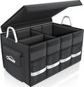 Trunk Organizer Car Accessories Trunk Storage Waterproof Collapsible Durable Multi Compartments with Foldable Cover