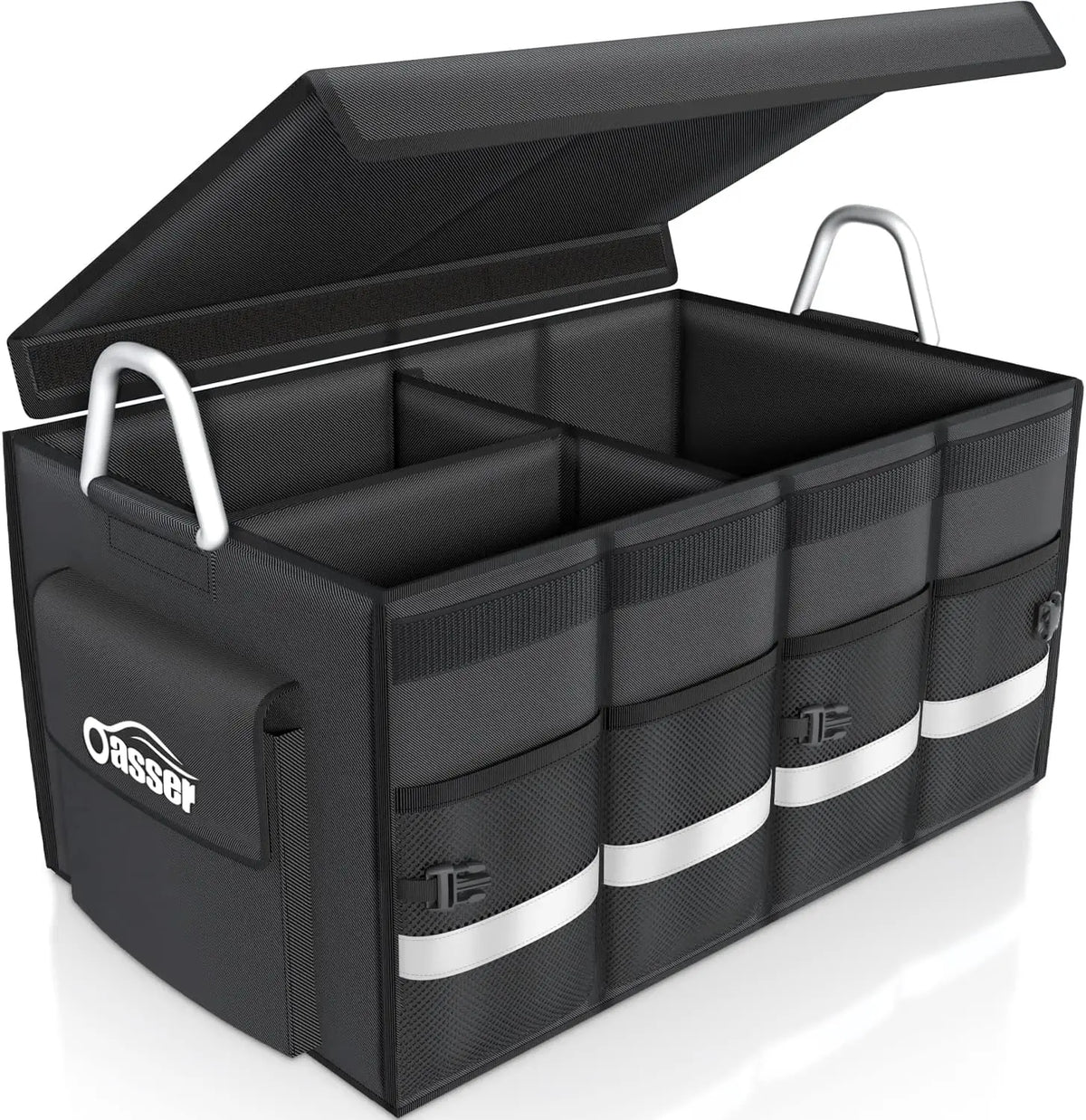 Trunk Organizer Car Accessories Trunk Storage Waterproof Collapsible Durable Multi Compartments with Foldable Cover
