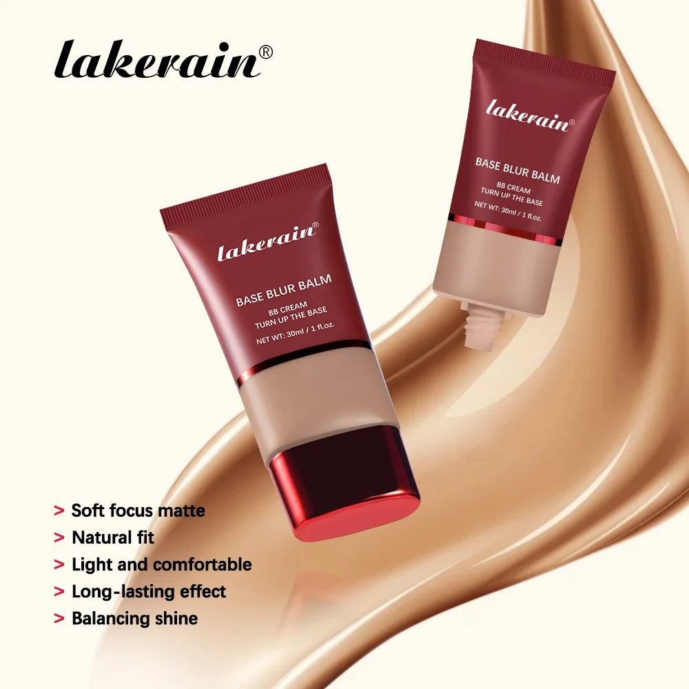 Matte Foundation Base Blur Soft Focus Matte Full Coverage Natural Fit Face Makeup Lightweight Long-Lasting Concealer BB Cream