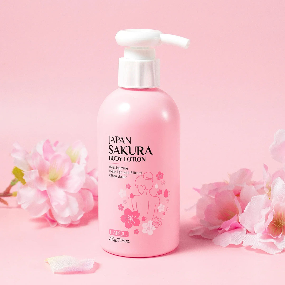 Laikou Cherry Blossom Body Lotion Moisturizing & Repairing  Winter Chapped Skin Care Moisturizing Without Greasiness 200g