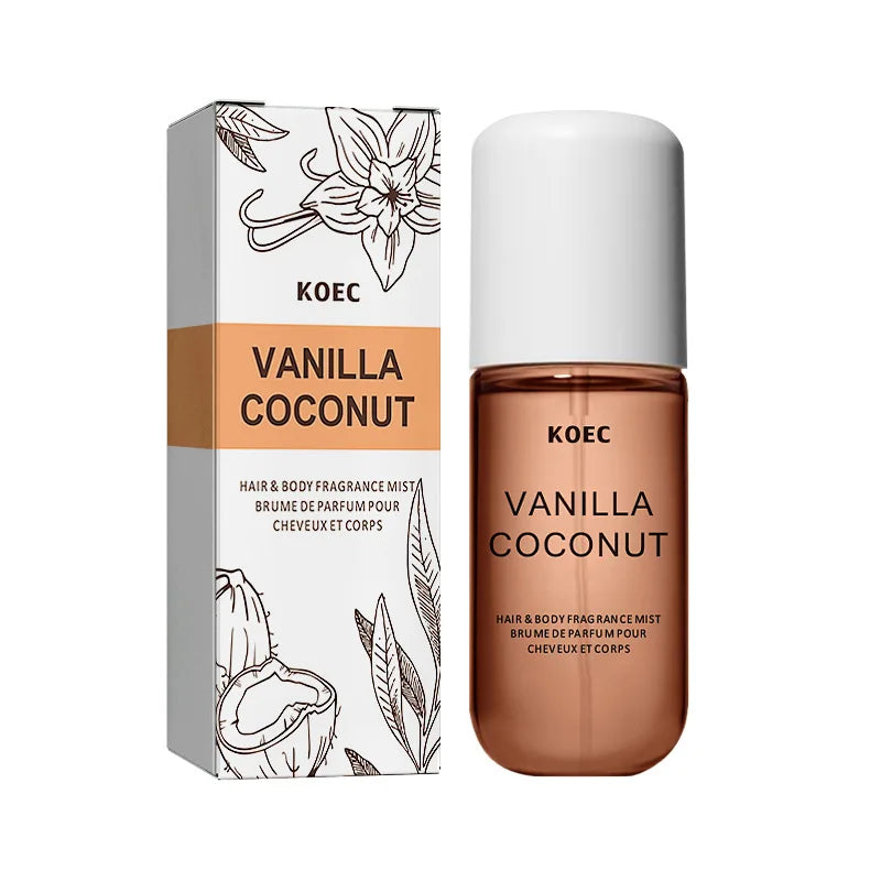 KOEC Vanilla & Coconut Fragrance Mist Perfume Refreshing Moisturizing Triple Notes Plant Fragrances Propylene Glycol