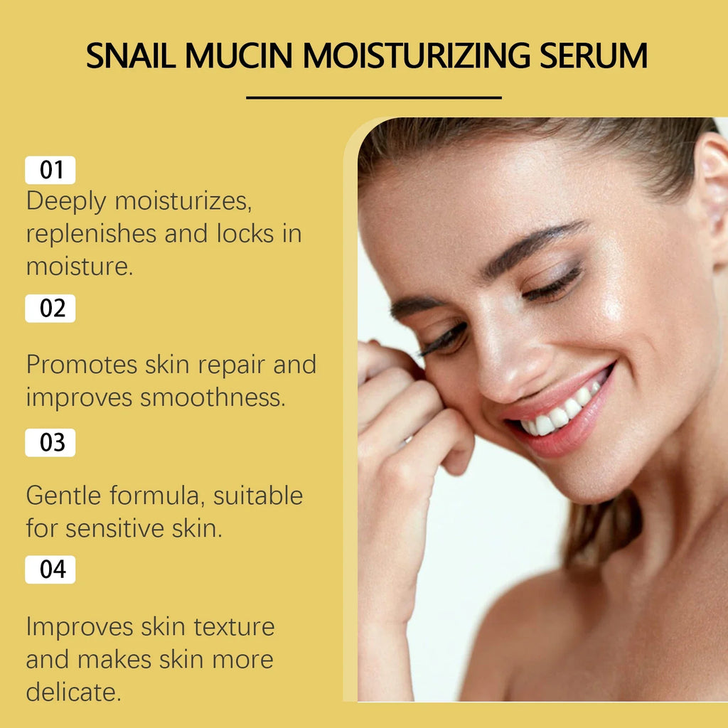 OUHOE Snail 96 Mucin Moisturizing Serum Deep Hydration Lock Winter Barrier Protection Gentle Care Nourishing Skin Quickly Absorb