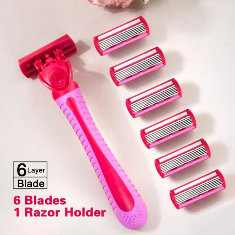 6-Layer Blades Safety Razor Fusion Straight Shaver For Men Shaving Manual Machine With Blades Shave Beard Shavette