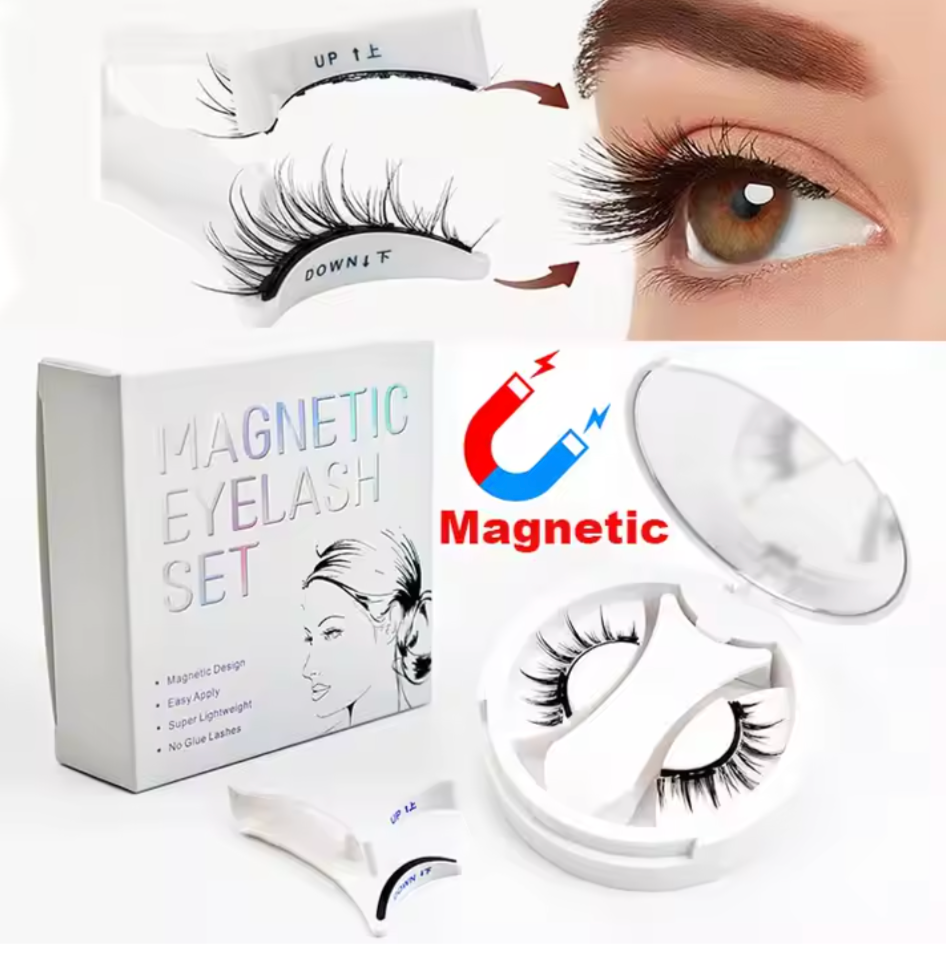 Professional Design Lash Glue Free Magnetic False Eyelashes with Anchor No Glue No Liner Reusable Magnetic Eyelashes