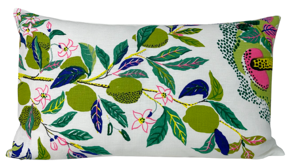 Ready to Ship, 12x20, Citrus Garden Pillow Cover in Limes