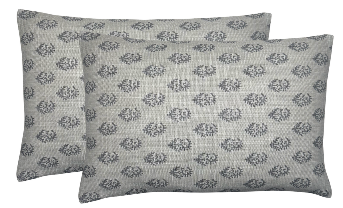 Rajmata Pillow Cover in Grey, Peter Dunham Textiles