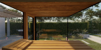 Thermasol Vue - Front Panoramic Glass, 3-4 Person, Outdoor Sauna