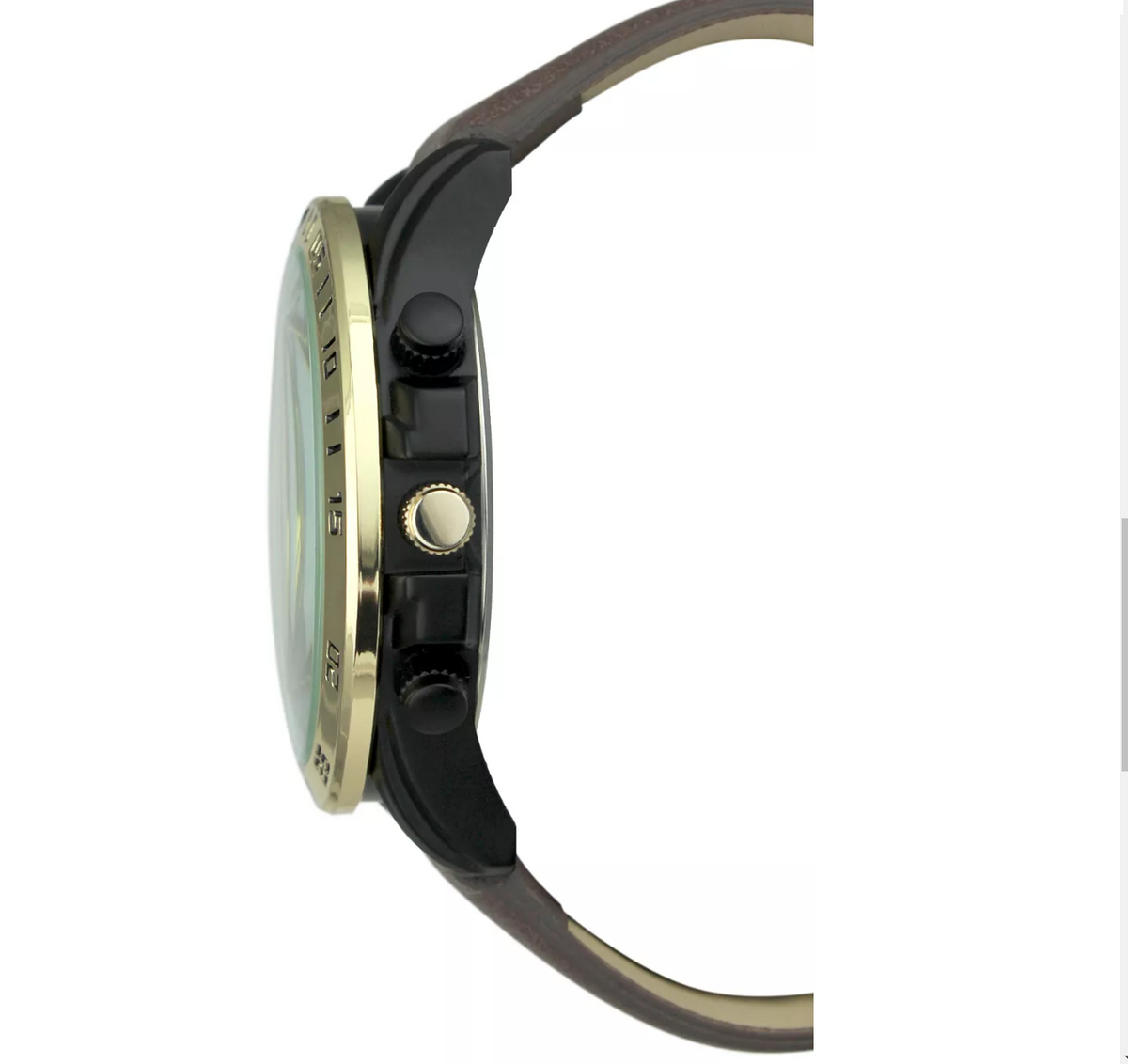 INC Brown Faux-Leather Strap Watch 48mm & 3-Pc. Bracelet Set
