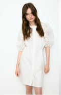 H&M Dress with Eyelet-Embroidered Sleeves, Medium