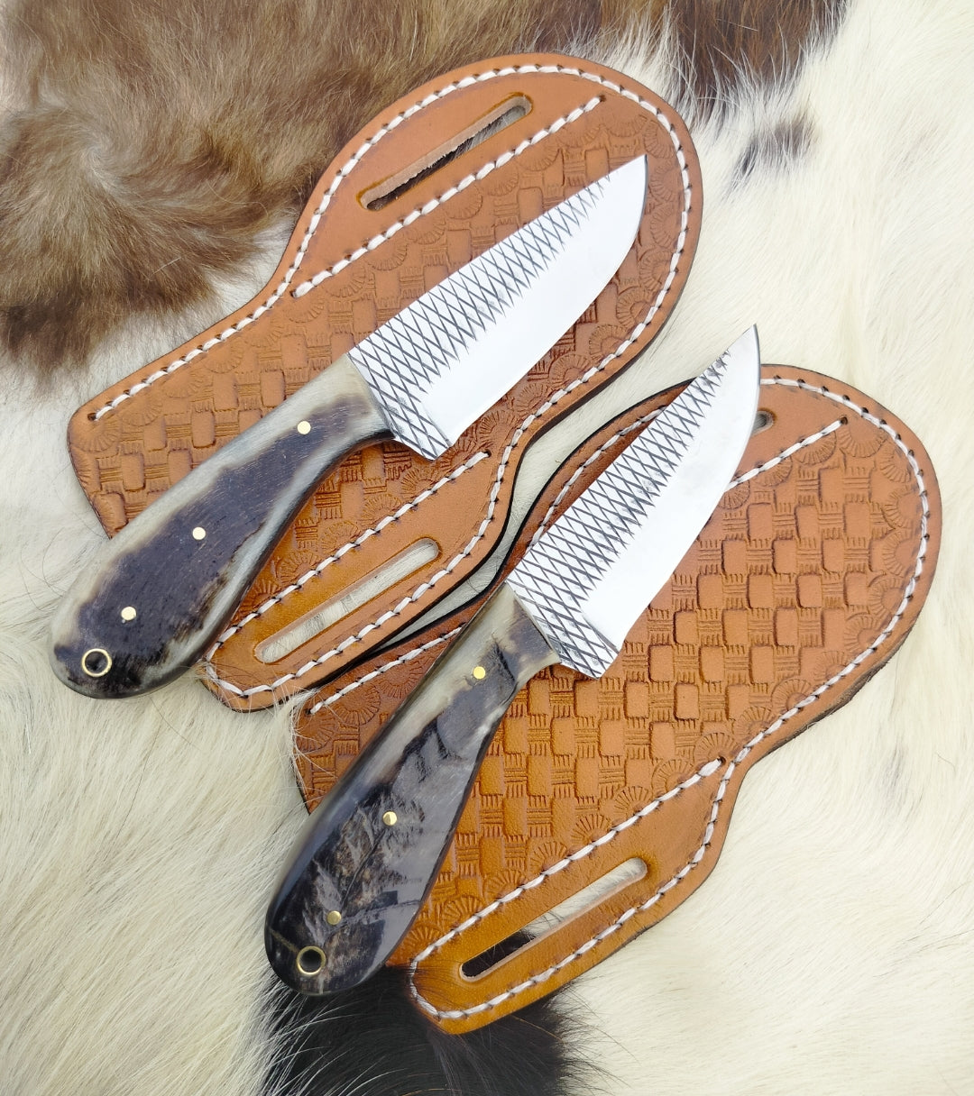 Western Knife for Cowboy – Handcrafted Rasp Steel & Sheep Horn