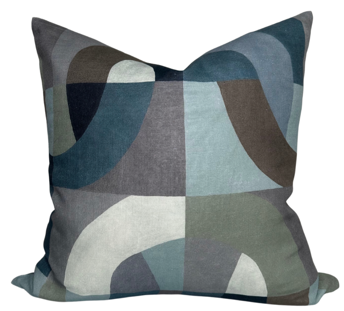 Colonnade Pillow Cover in Indigo, Kelly Wearstler Textiles