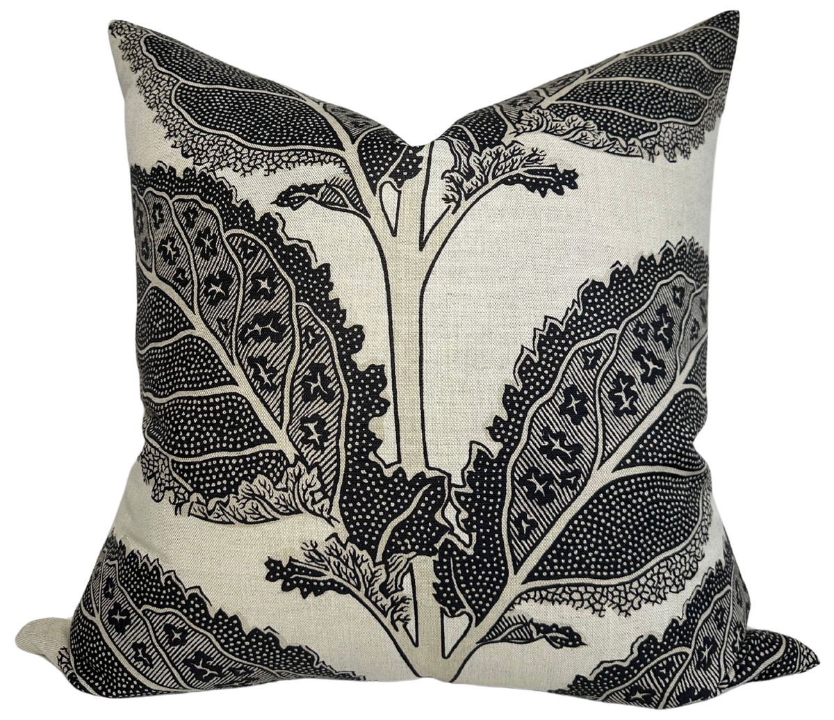 Lacinato Pillow Cover in Basalt Black, Thibaut Pillows