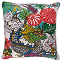 Chiang Mai Dragon Pillow Cover in Alabaster, Schumacher Textiles