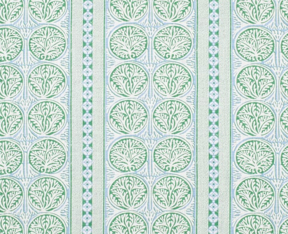 Fair Isle Pillow Cover in Blue and Green, Thibaut Pillows