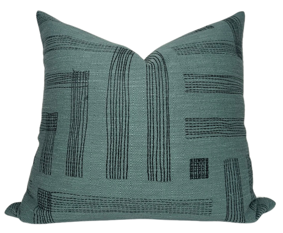 Pastiche Pillow Cover in Spruce Jet, Kelly Wearstler Textiles