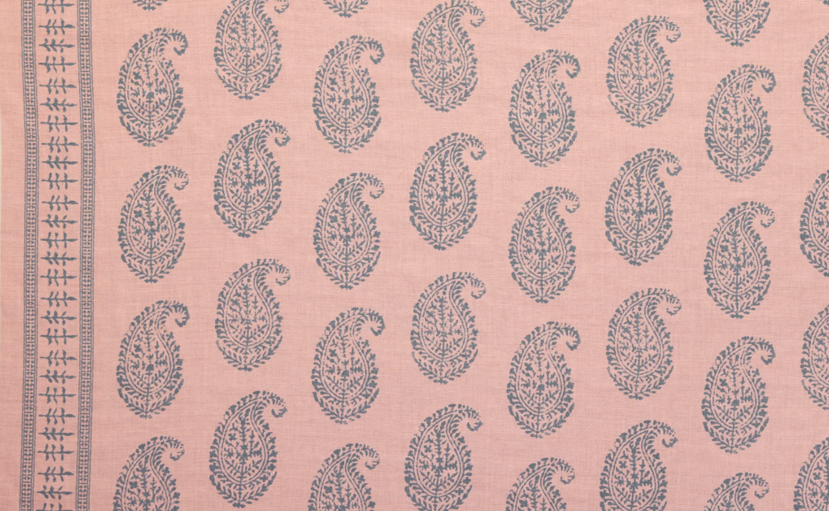 Kashmir Paisley Pillow Cover in Pink + Blue, Peter Dunham Textiles