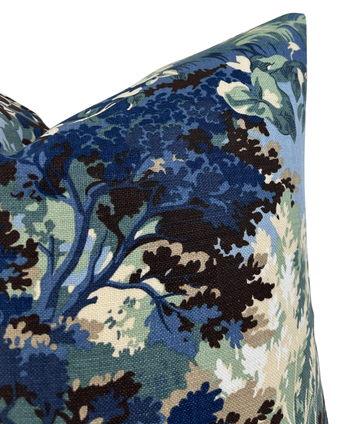 Lincoln Toile Pillow Cover in Navy and Green, Thibaut Pillows
