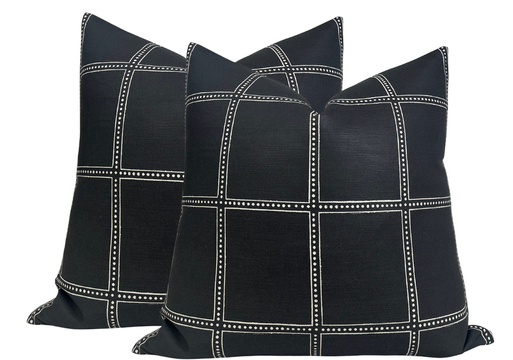 Postage Pillow Cover in Black, Designer Pillows