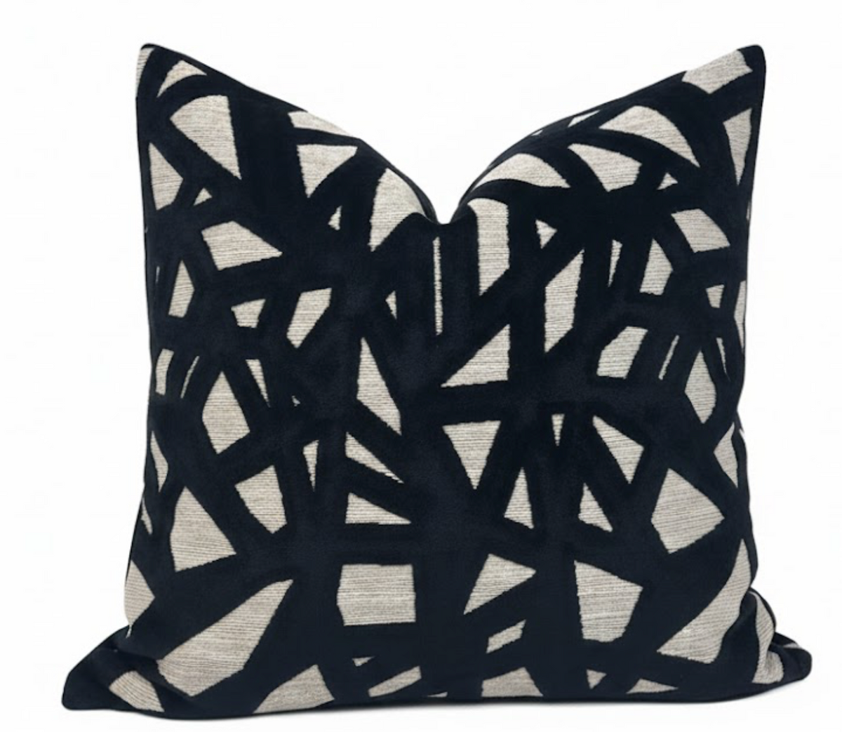 Abstract Velvet Pillow Cover in Black, Kravet Woven Textiles