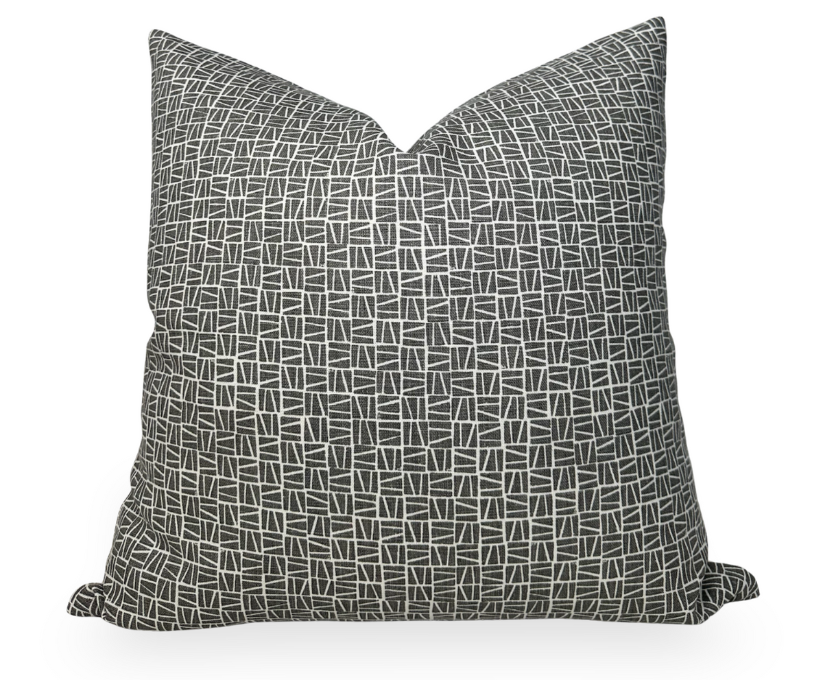 Camber Pillow Cover in Charcoal, Lindsay Alker Textiles