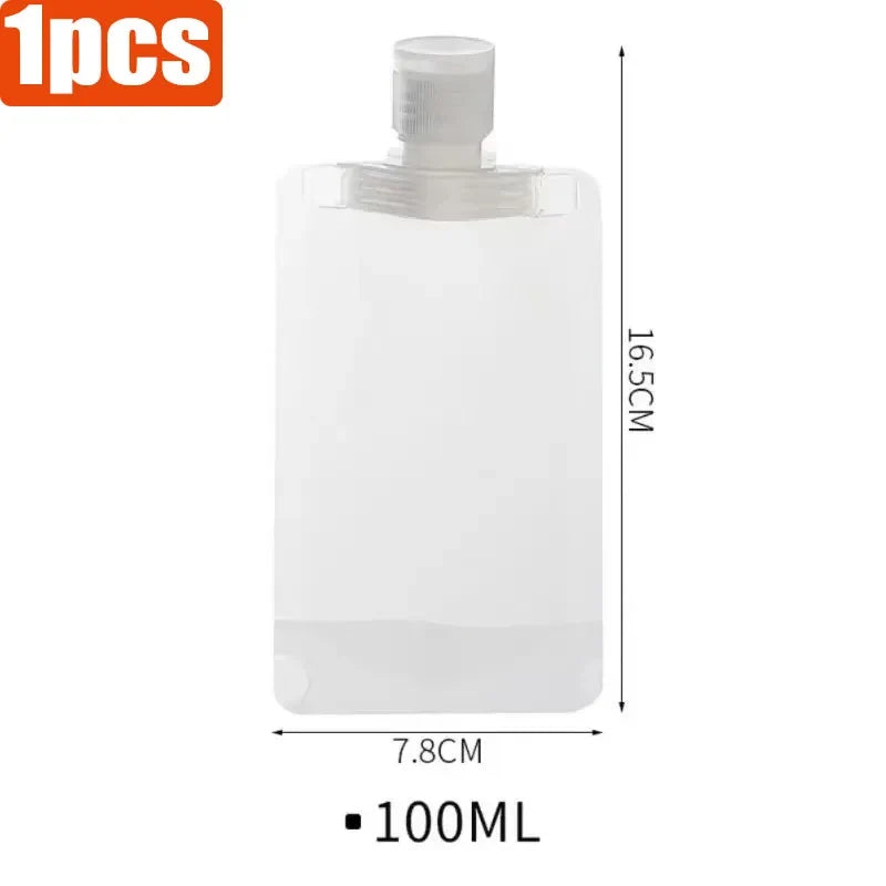 1/6pcs 30/50/100ml Lotion Dispenser Bag Travel Storage Bag Shampoo Liquid Cosmetics Storage Reusable Leak Proof Refillable Bag