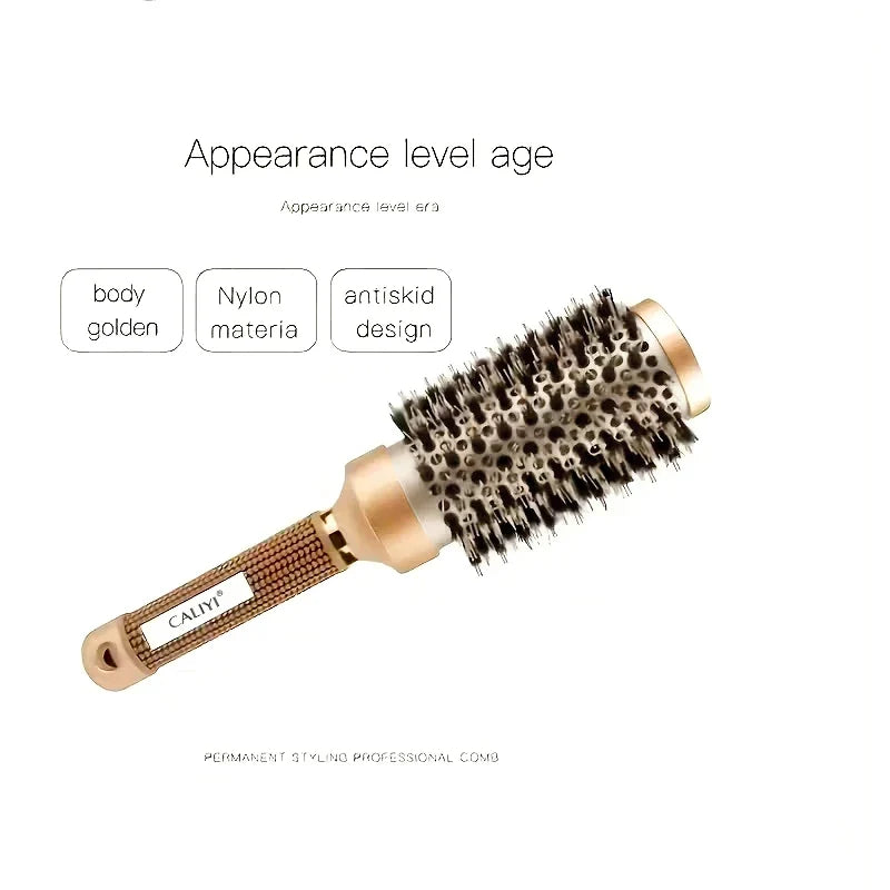 4 Sizes Heat Conductive Aluminum Barrel Volumizing Curling Styling Brush with Air Vents Thermal Ceramic Boar Bristle Hair Brush