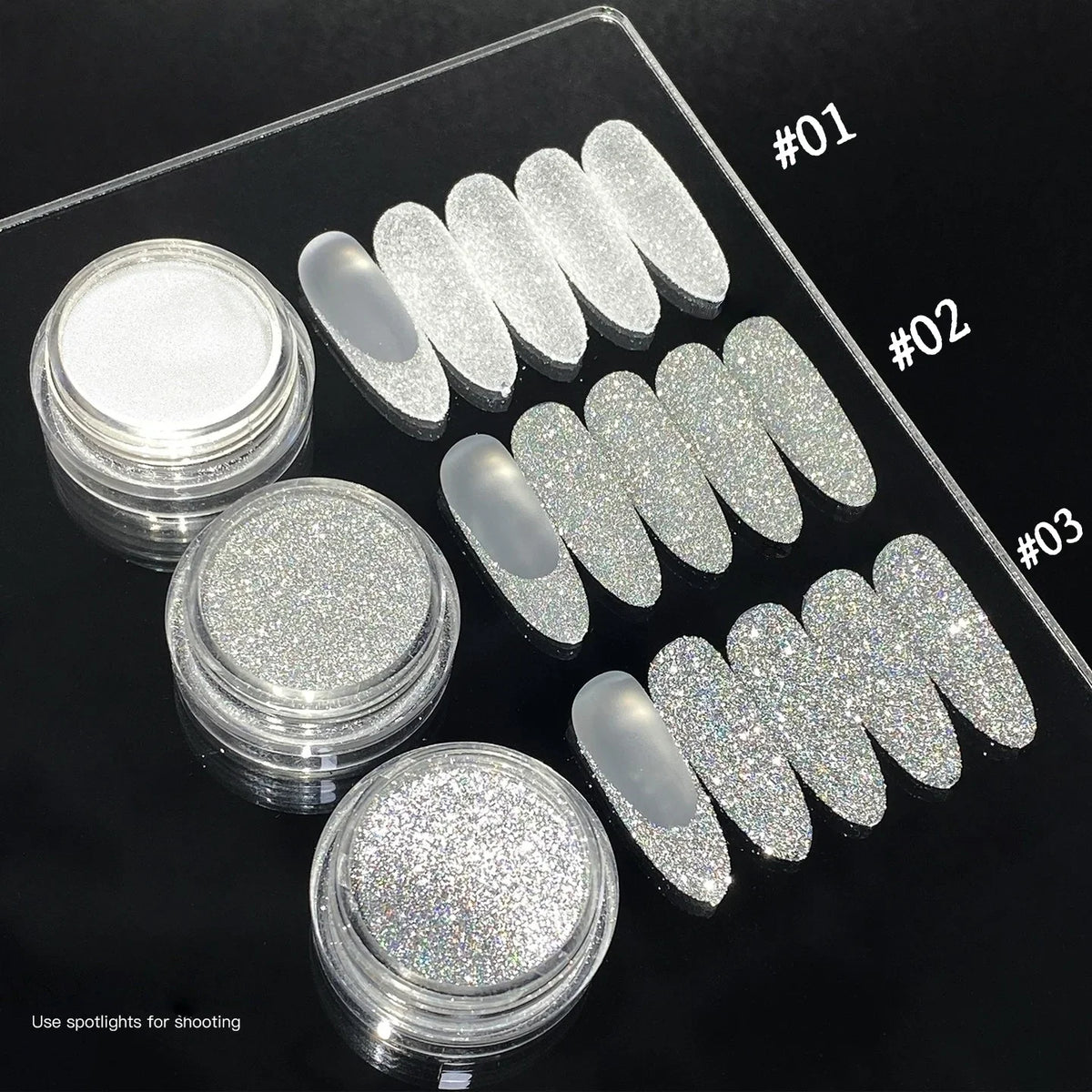 Rhinestone Nail Powder, Includes white and Colorful Laser Water Drill, Mixed Nail Materials, Perfect for Wedding Nails and Salon