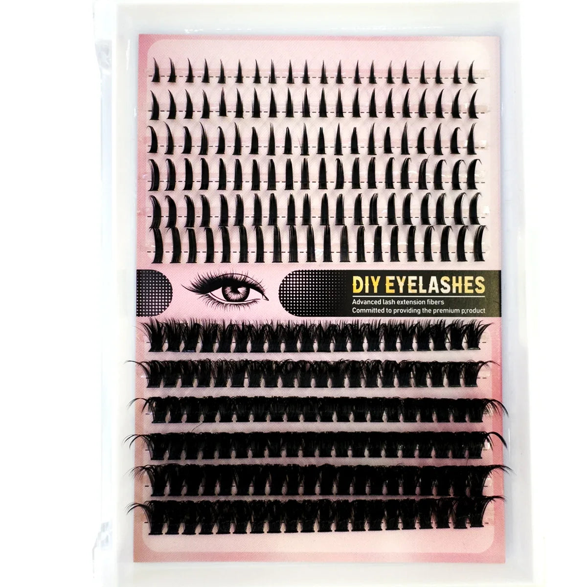12rows Salon-Like Lash Clusters Kit DIY Eyelash  extension comic eyelash curler grou upper eyelashes Volume Fairy Eyelash